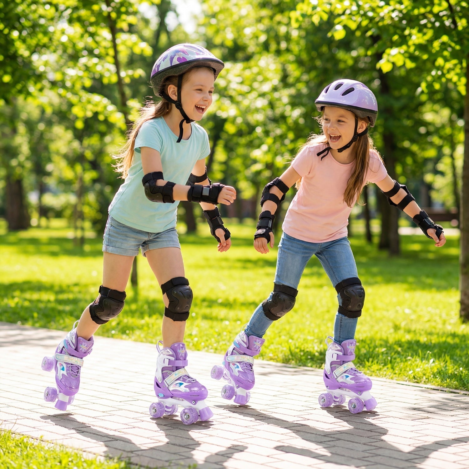 Kids Roller Skates for Girls Boys with Light-up Wheels and Safety Protection