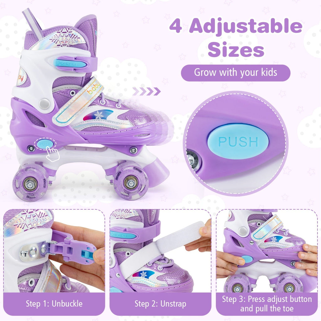 Kids Roller Skates for Girls Boys with Light-up Wheels and Safety Protection