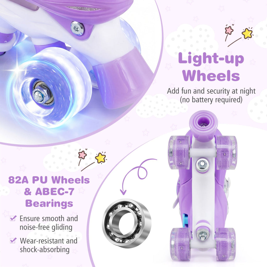 Kids Roller Skates for Girls Boys with Light-up Wheels and Safety Protection