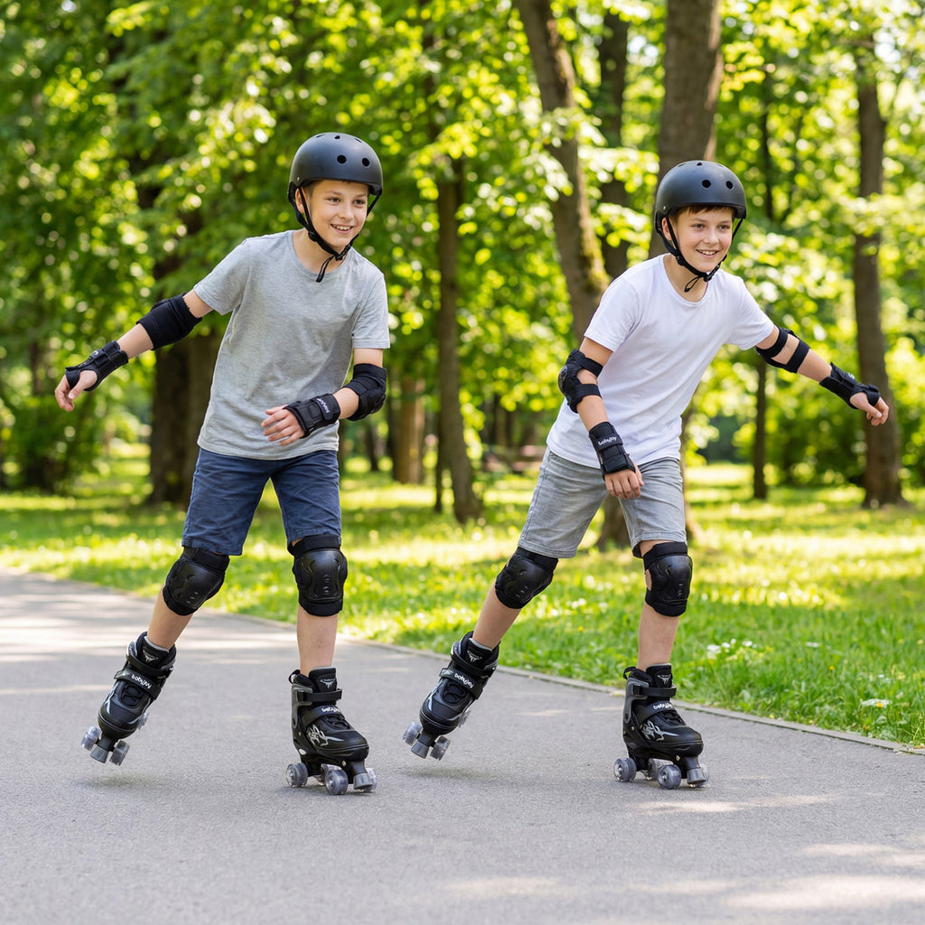 Kids Roller Skates for Girls Boys Teens 4 Sizes Adjustable Quad Skates with Light-up Wheels