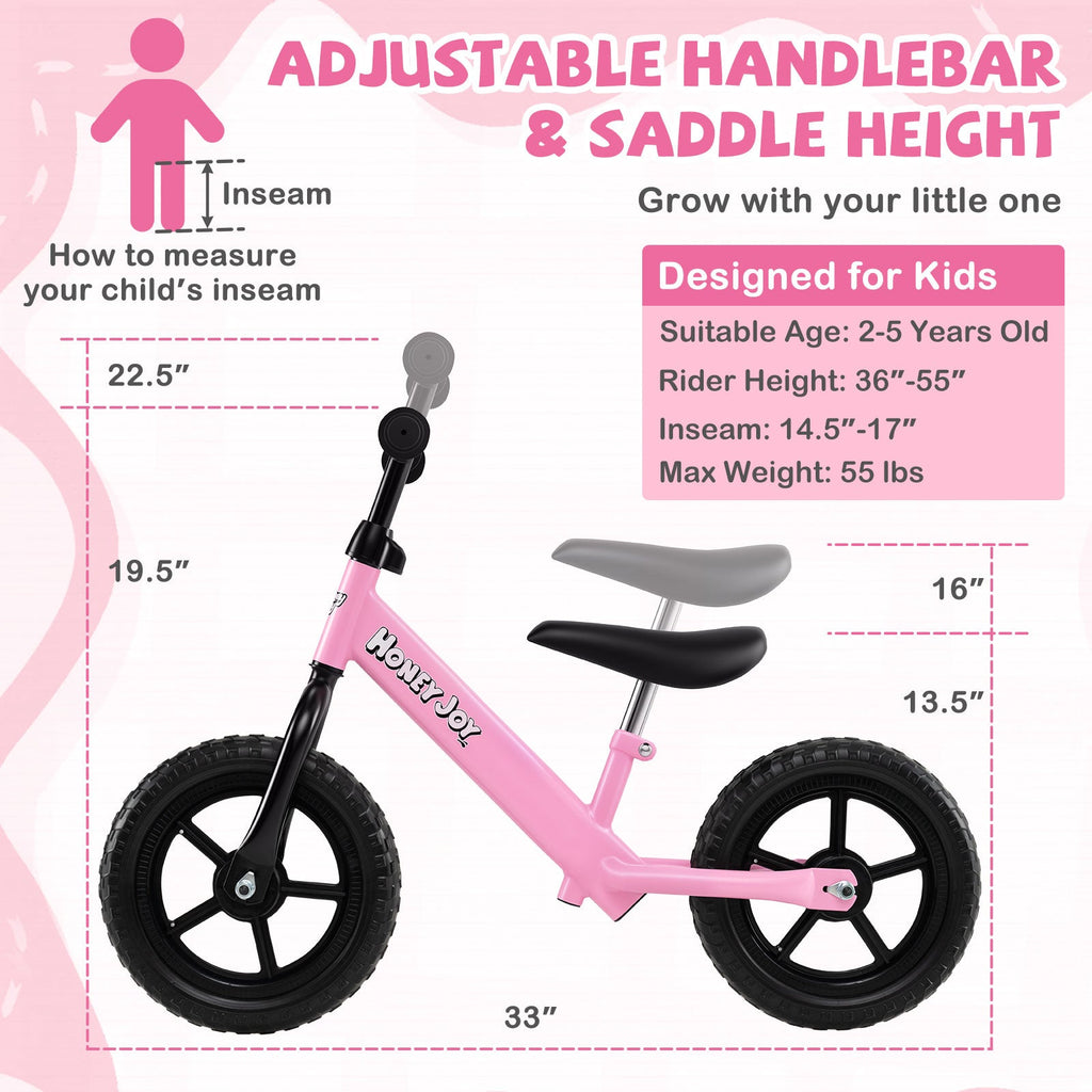 Lightweight Toddler Balance Bike No Pedal Training Bicycle
