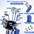 Men's Complete Golf Clubs and Bag Set with Headcovers and Putter-Blue