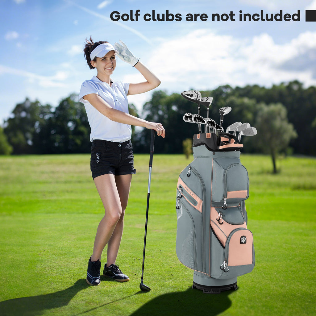 Molded Lock Top Golf Cart Bag with 14-Way Full Length Dividers and 11 Pockets