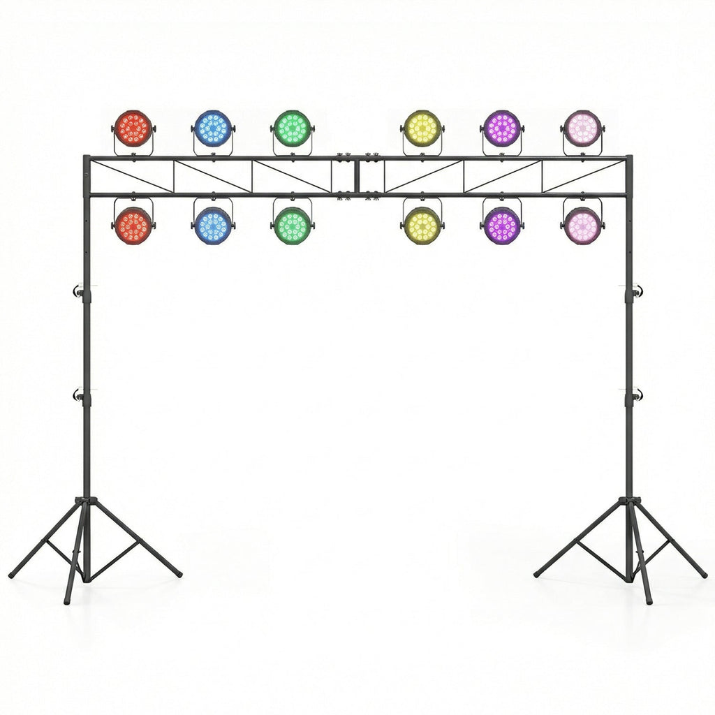 Portable Lighting Truss System Height Adjustable DJ Light Stand with 2 Folding Tripods