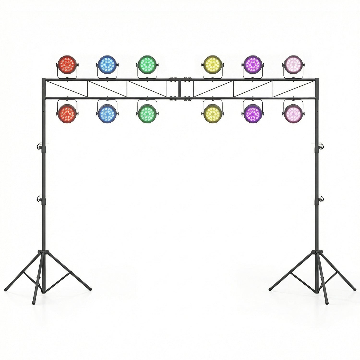 Portable Lighting Truss System Height Adjustable DJ Light Stand with 2 Folding Tripods