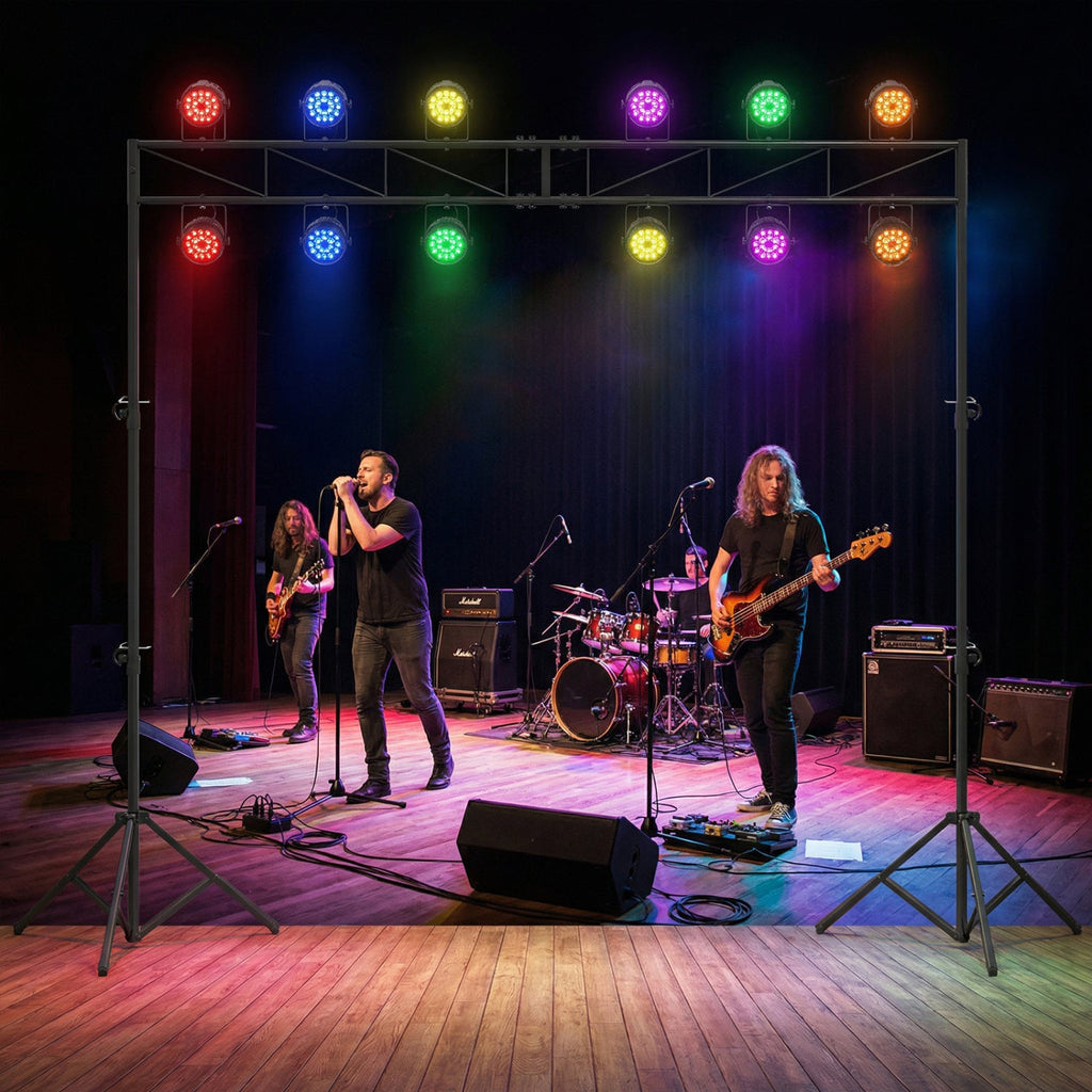 Portable Lighting Truss System Height Adjustable DJ Light Stand with 2 Folding Tripods
