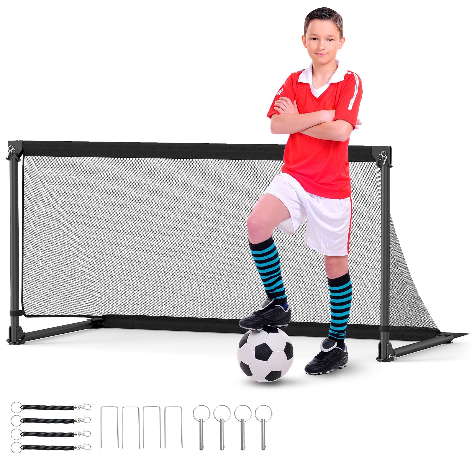 Portable POP Up Toddler Soccer Net with Metal Frame