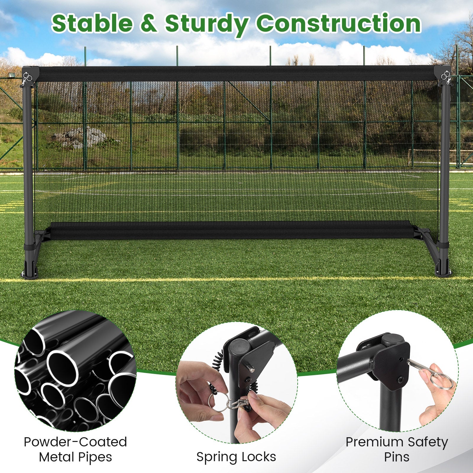 Portable POP Up Toddler Soccer Net with Metal Frame