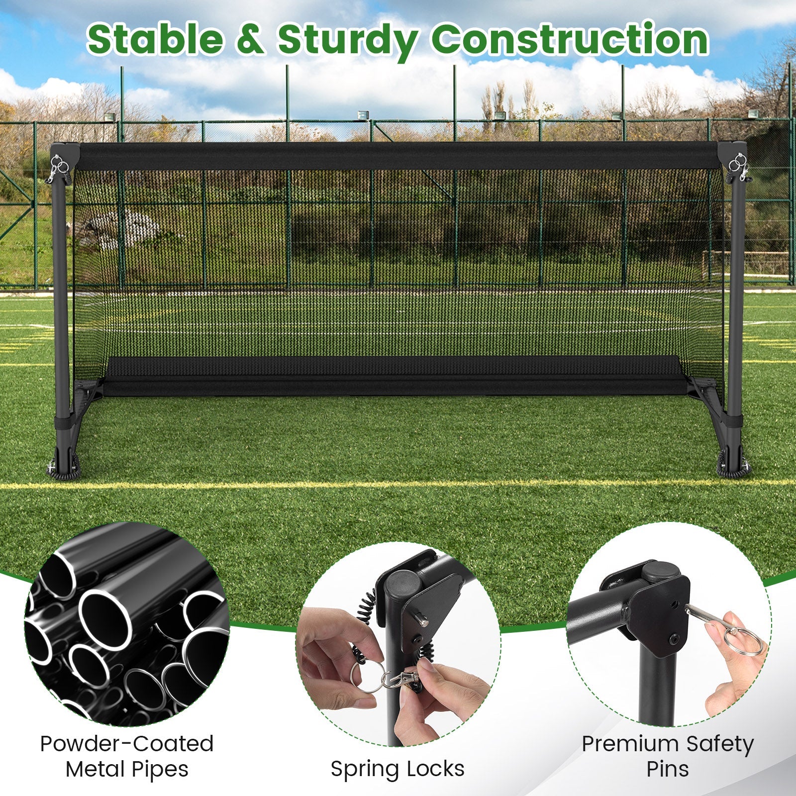 Portable POP Up Toddler Soccer Net with Metal Frame
