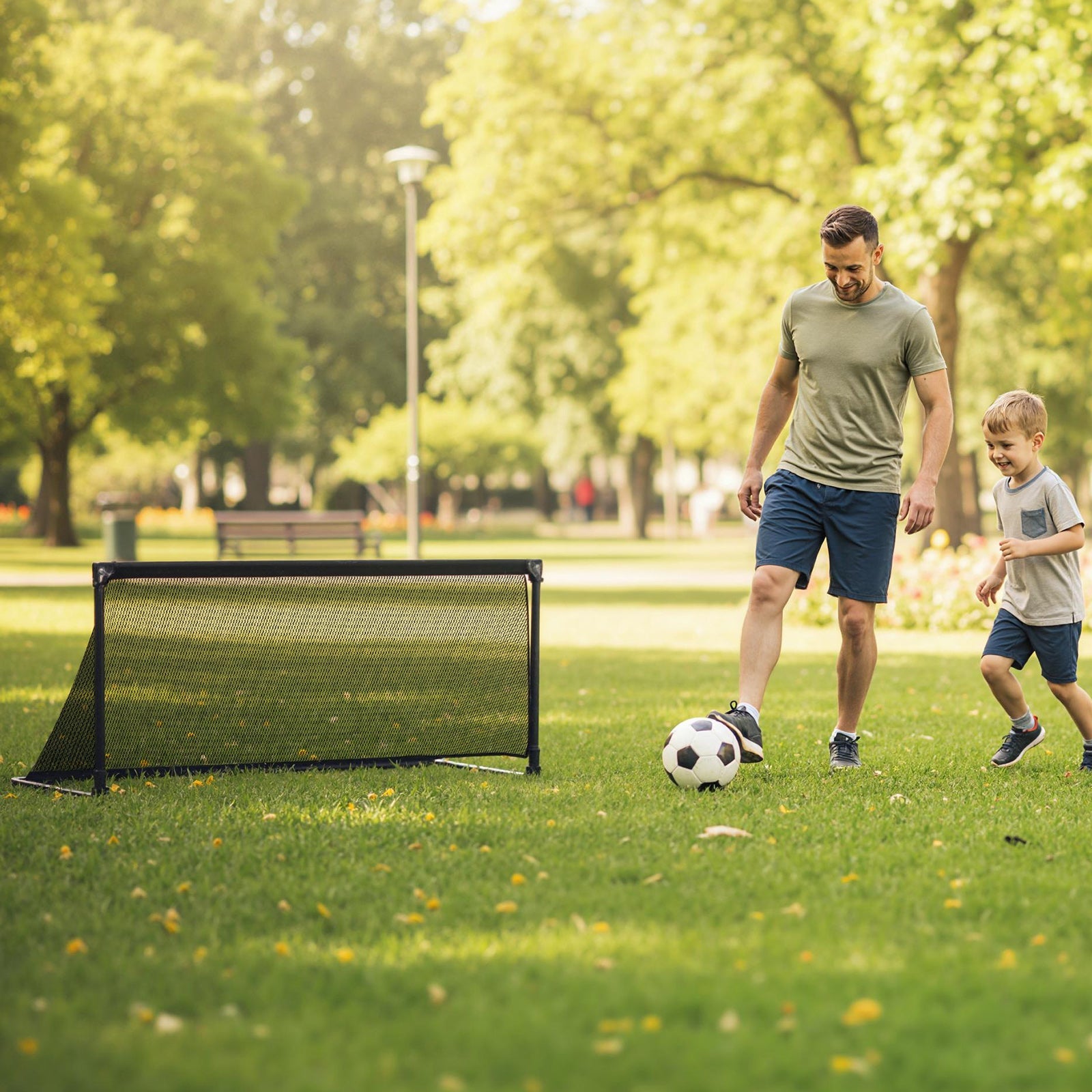 Portable POP Up Toddler Soccer Net with Metal Frame