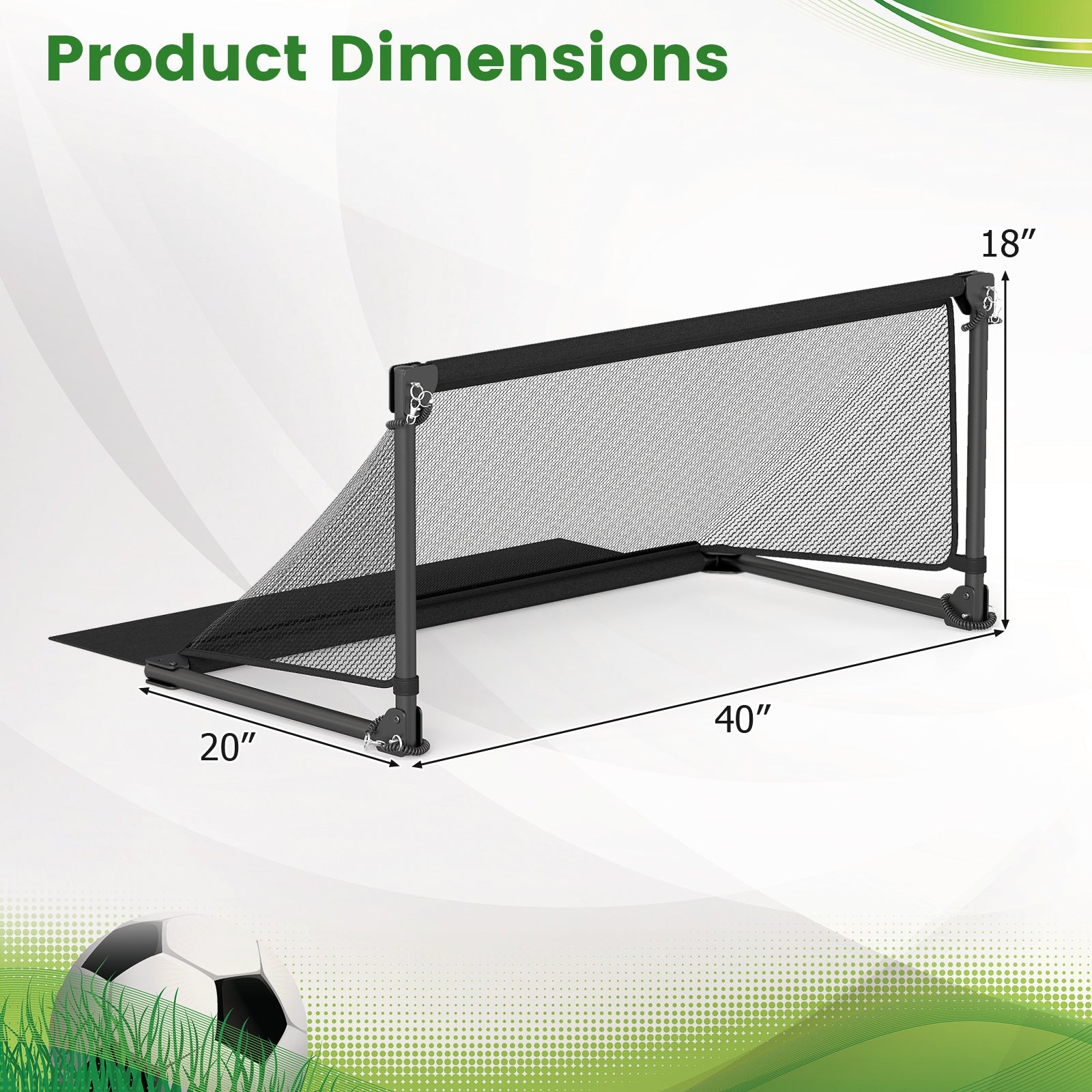 Portable POP Up Toddler Soccer Net with Metal Frame