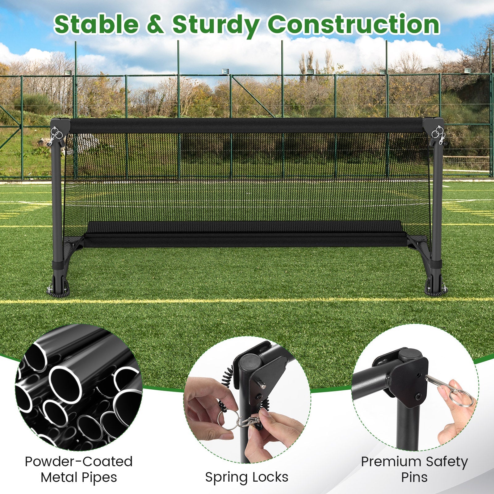 Portable POP Up Toddler Soccer Net with Metal Frame