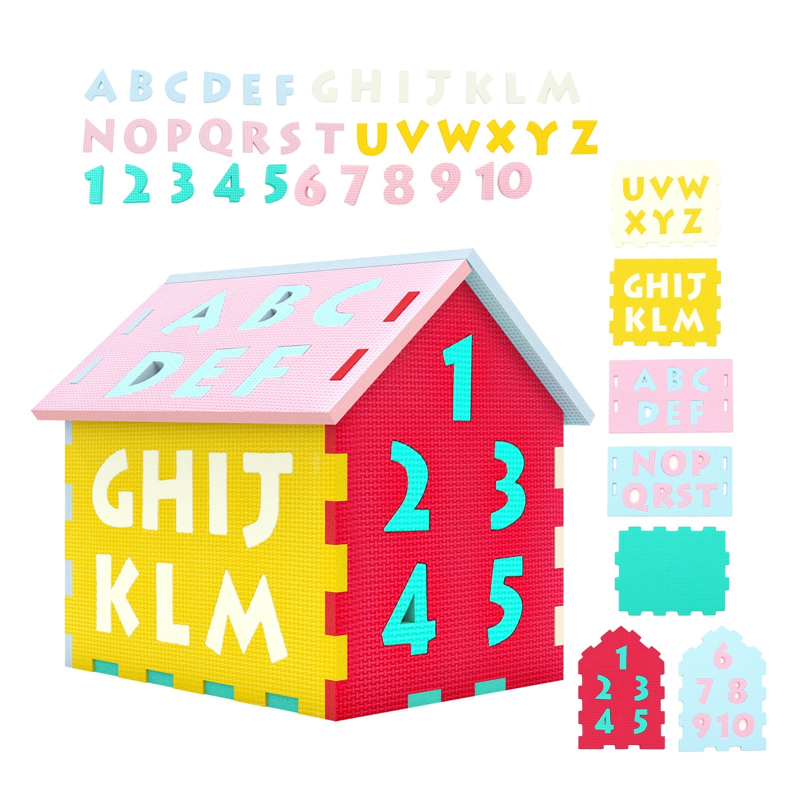 Puzzle Floor Mats with Interlocking Alphabet and Number for Kids