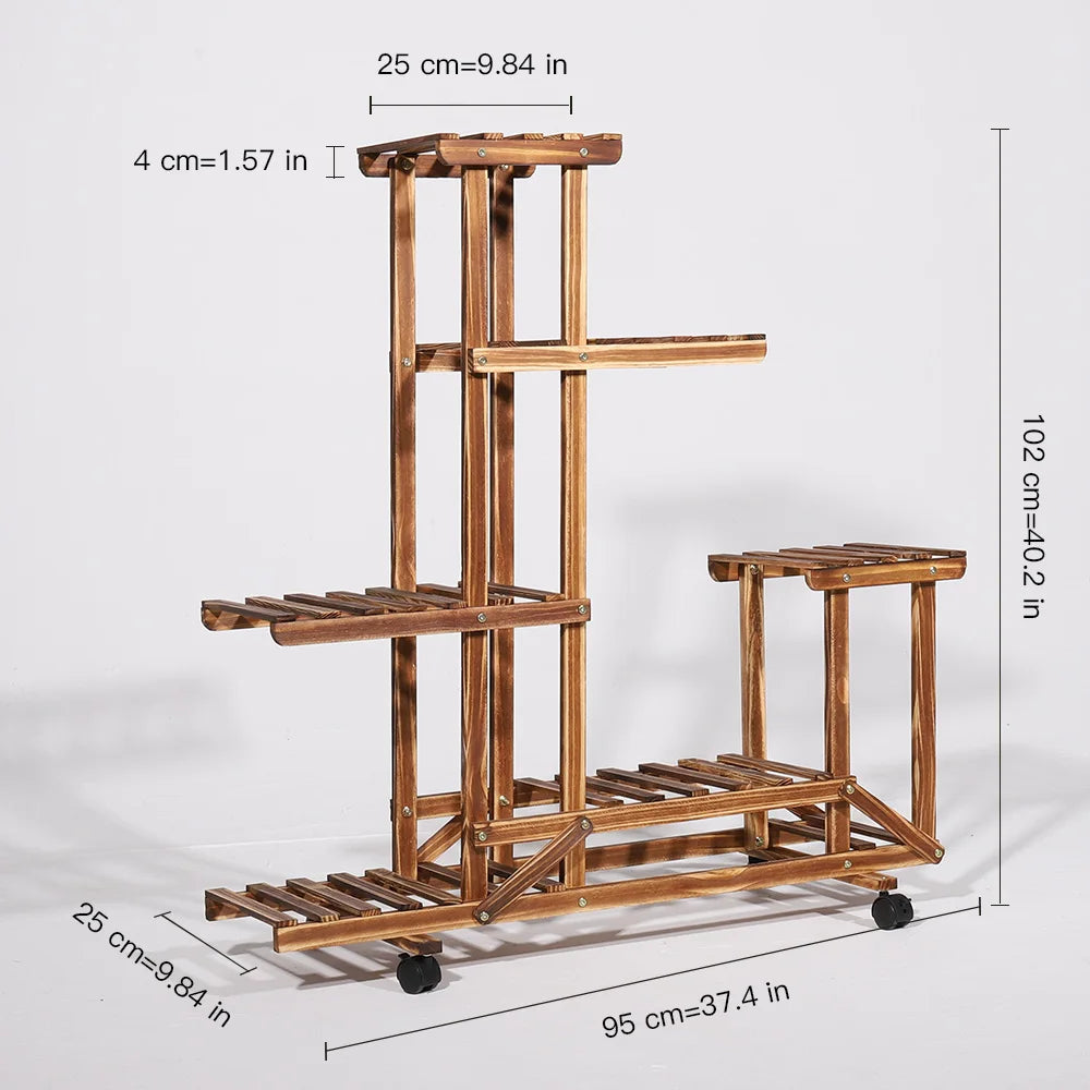 Multi-Layer Wood Plant Stand