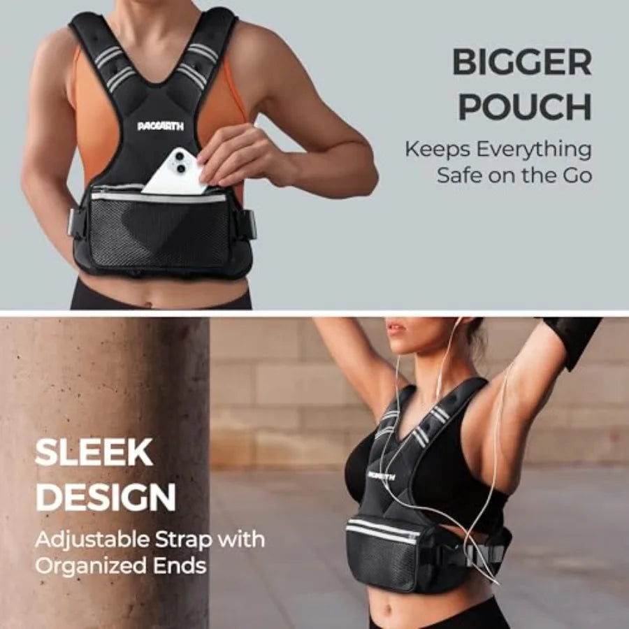 PACEARTH Adjustable X-Shape Weighted Vest 4–32 lbs