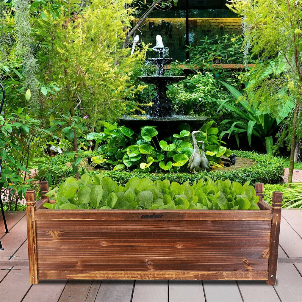 Wooden Raised Flower Bed