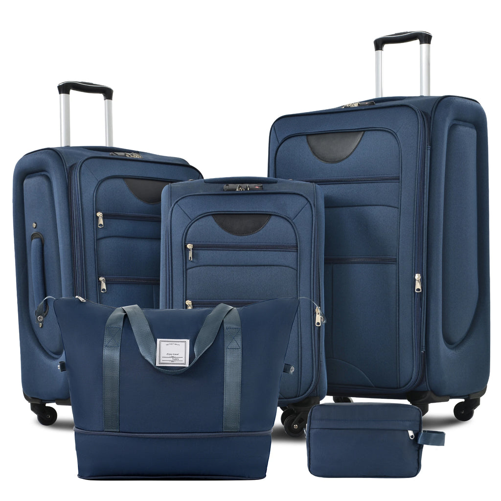 Softside Luggage Expandable 5 Piece Set with Duffel Bag