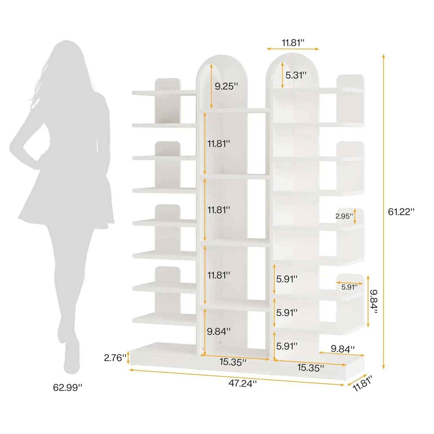 Premium 13-Tier Freestanding Tall Wooden Shoe Rack