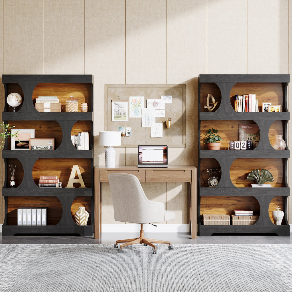 Tribesigns 71" Tall S-Shaped 4-Tier Bookcase