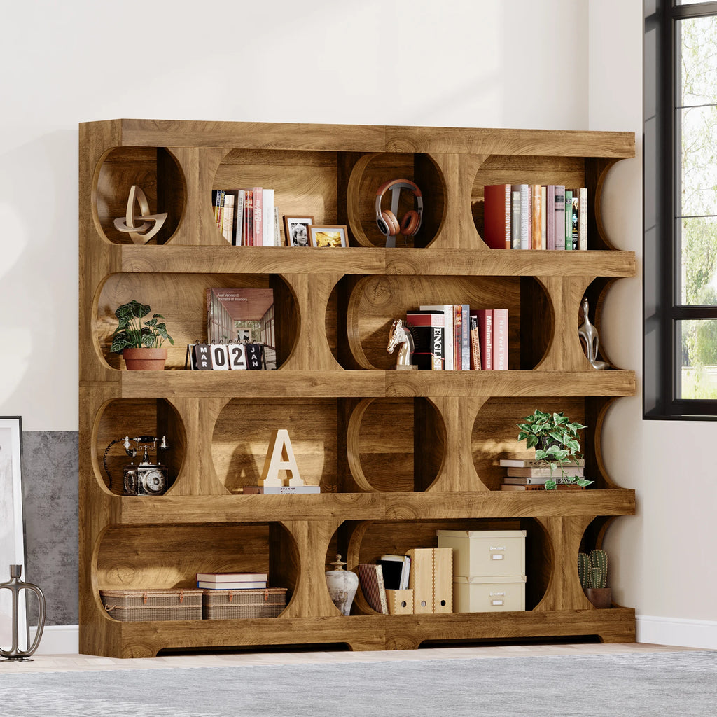 Tribesigns 71" Tall S-Shaped 4-Tier Bookcase