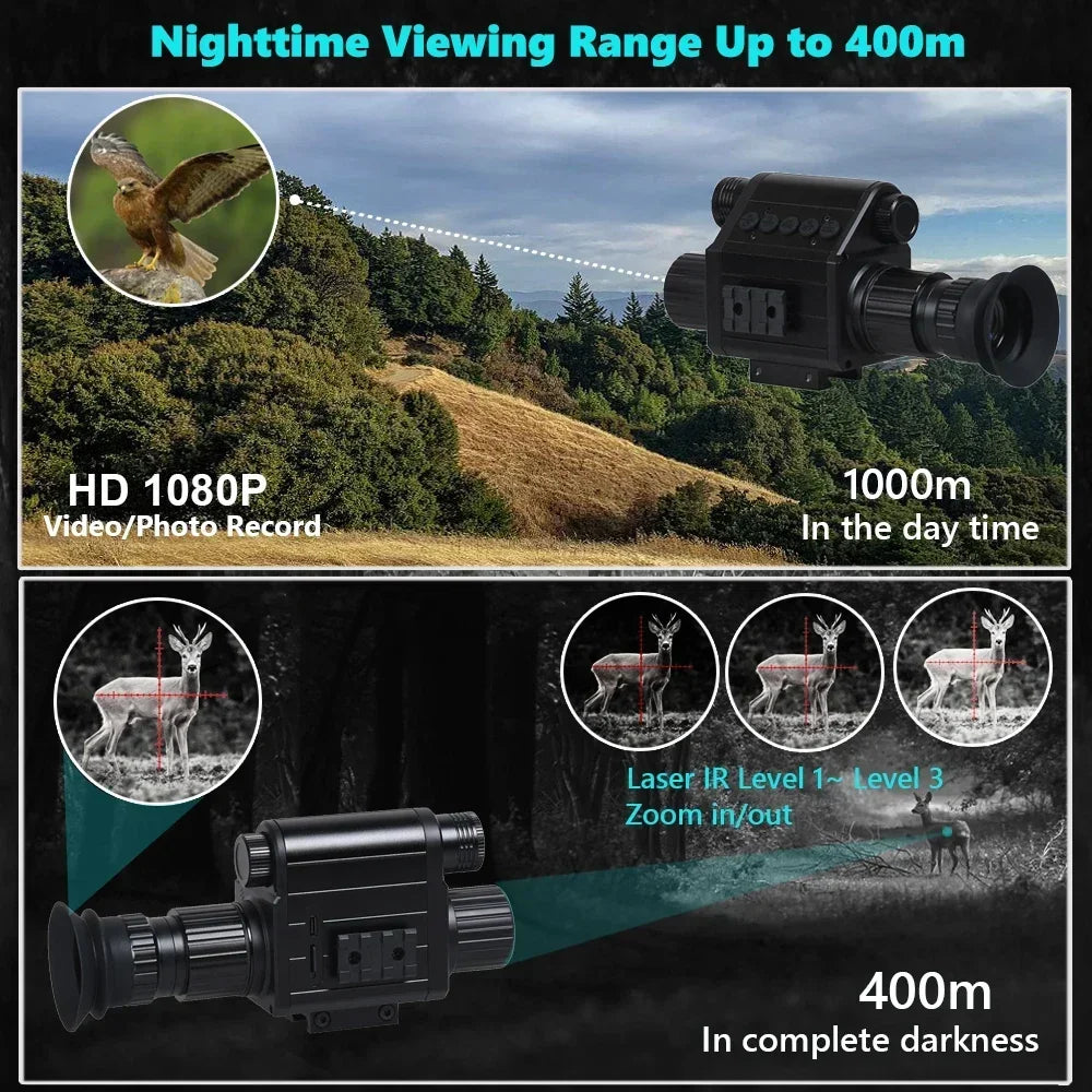 5X Zoom HD 1080P Digital Night Vision Riflescope, Sight Monocular