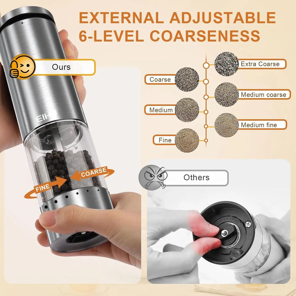 Rechargeable Electric Salt and Pepper Grinder Set