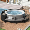 Rattan Patio Sofa Set with Storage & Cushions for Outdoor Garden Backyard