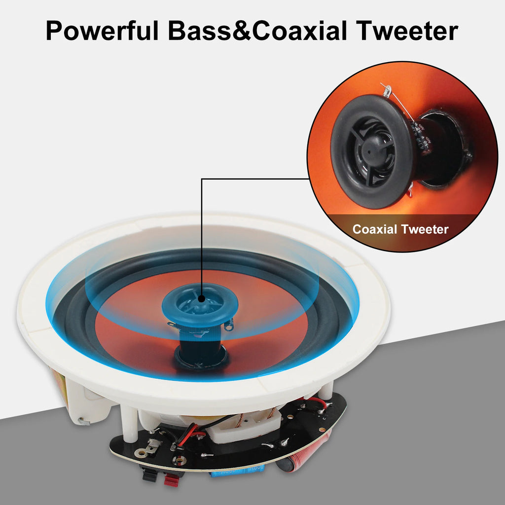 6.5 Inch 300W Home Audio Bluetooth Recessed Ceiling Speaker