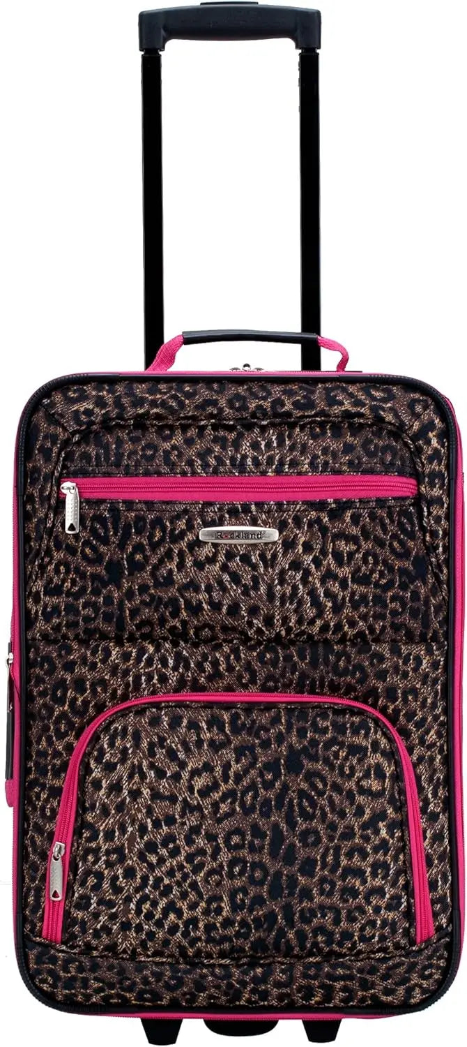 Pink Leopard 4-Piece Luggage Set with Tote