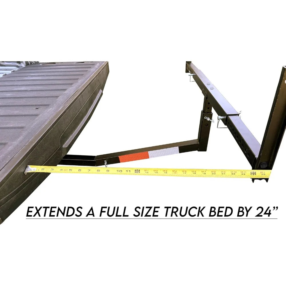 Hitch Mount Pick Up Truck Bed Extender for Ladder Rack Canoe Kayak Long Pipes Lumber Cargo Carrier