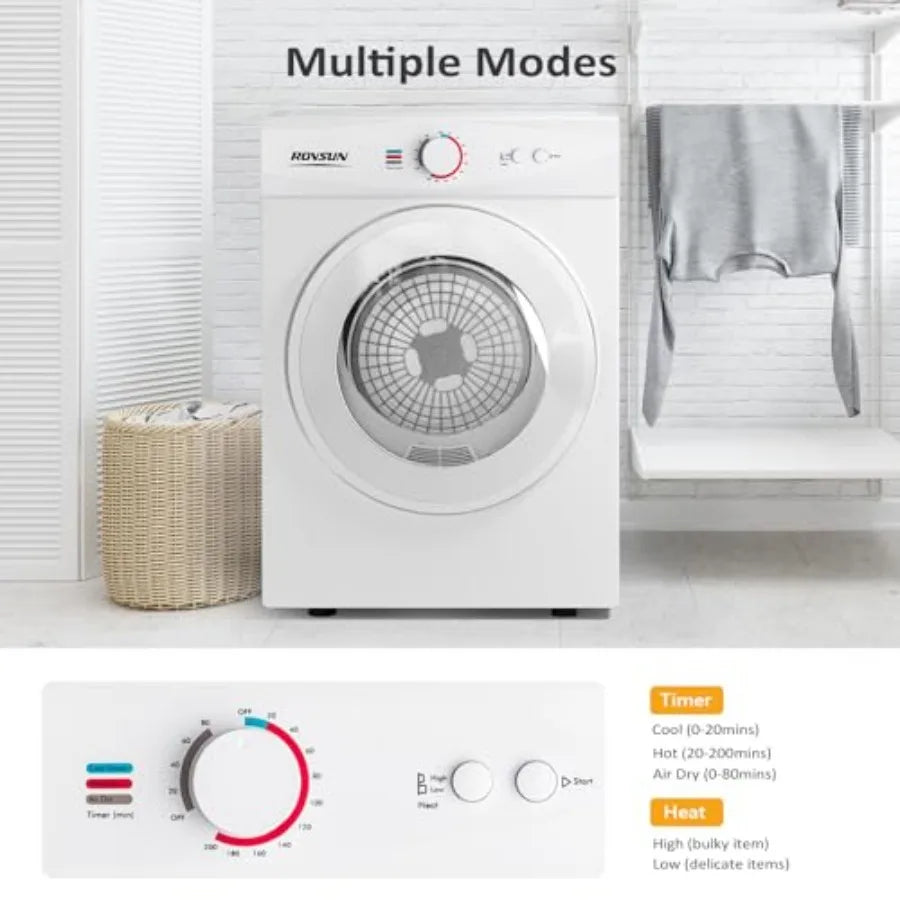 1.8CuFt Portable Clothes Dryer and 17.8LBS Full-Automatic Washing Machine Set