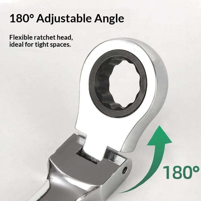 8pcs Durable Ratchet Wrench Set Metric 8-19mm
