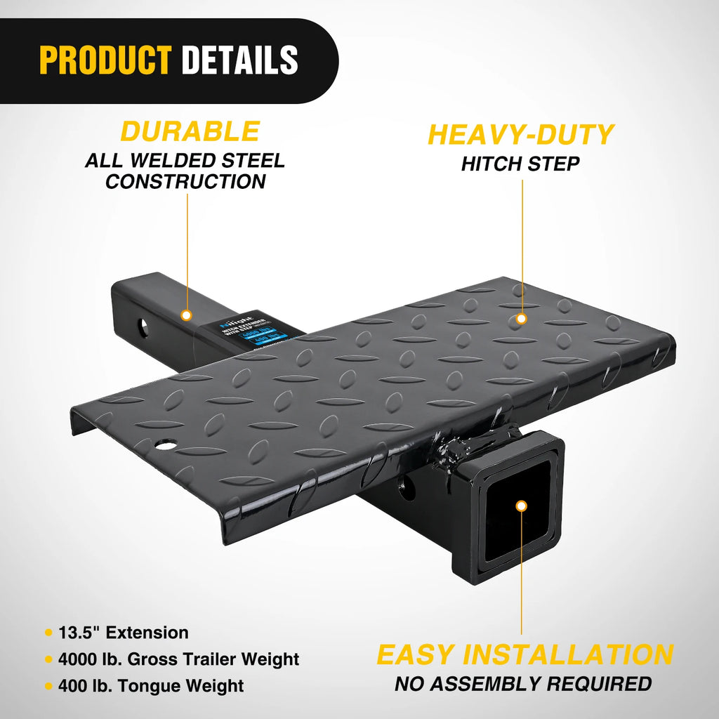 Nilight Heavy-Duty Hitch Extender with Anti-Slip Step