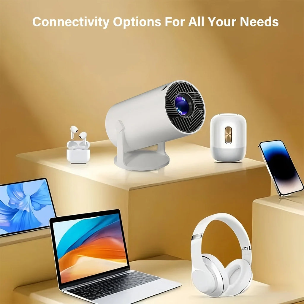Smart projector with Android 11 system, Wi-Fi 6/Bluetooth 5.2, suitable for movie streaming and enhanced gaming experience