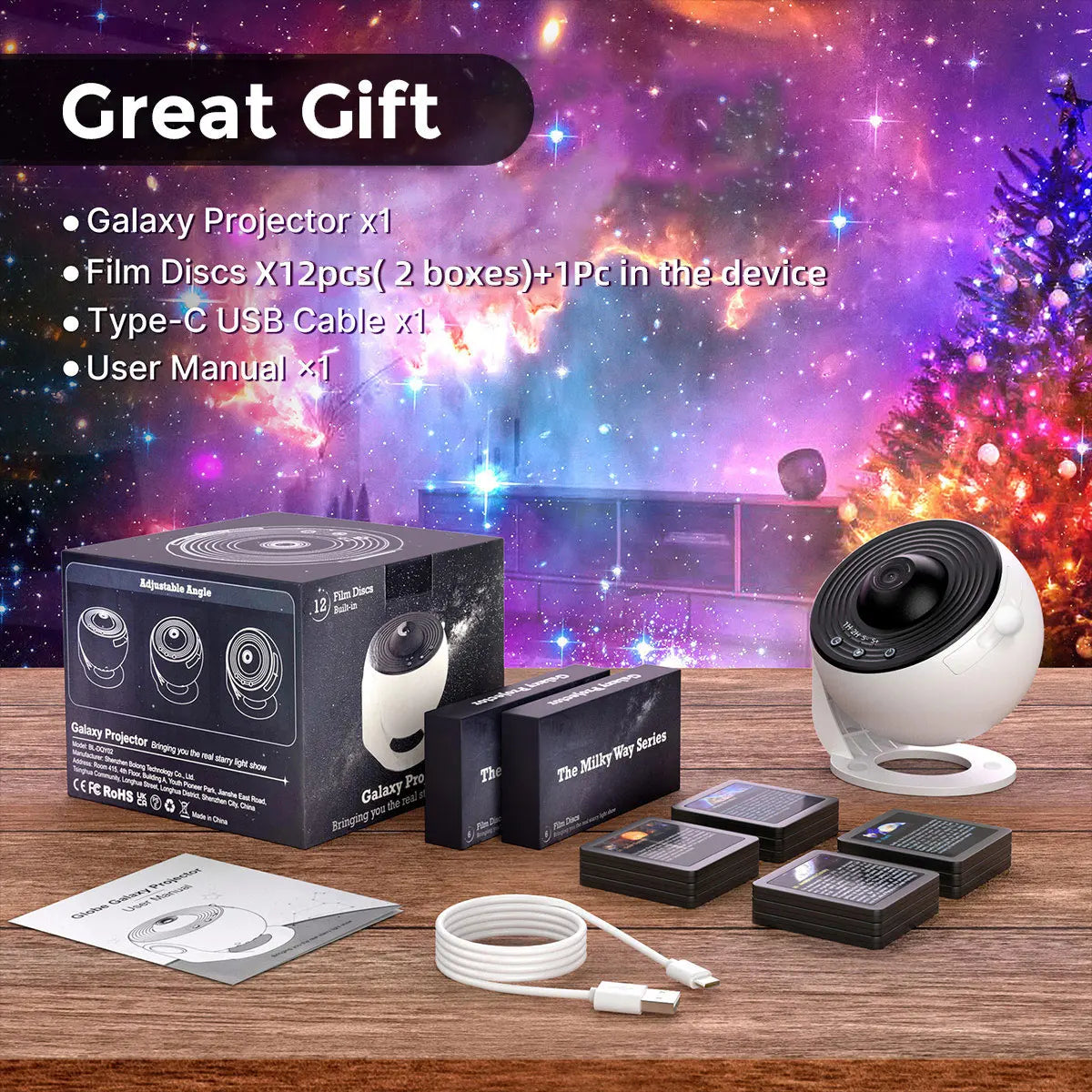 13 In 1 Galaxy Star Projector Night Light