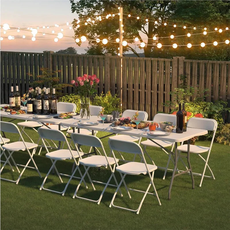 20 Pack White Folding Chairs, 350lb Capacity.