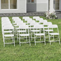 20 Pack White Folding Chairs, 350lb Capacity.