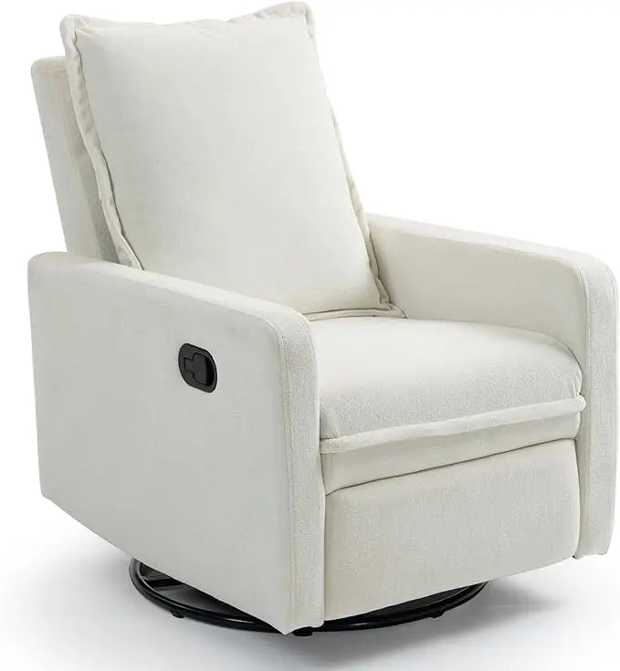360 Degree Swivel Rocking Glider Chair Manual Recliner High Backrest Comfy Modern Armchair