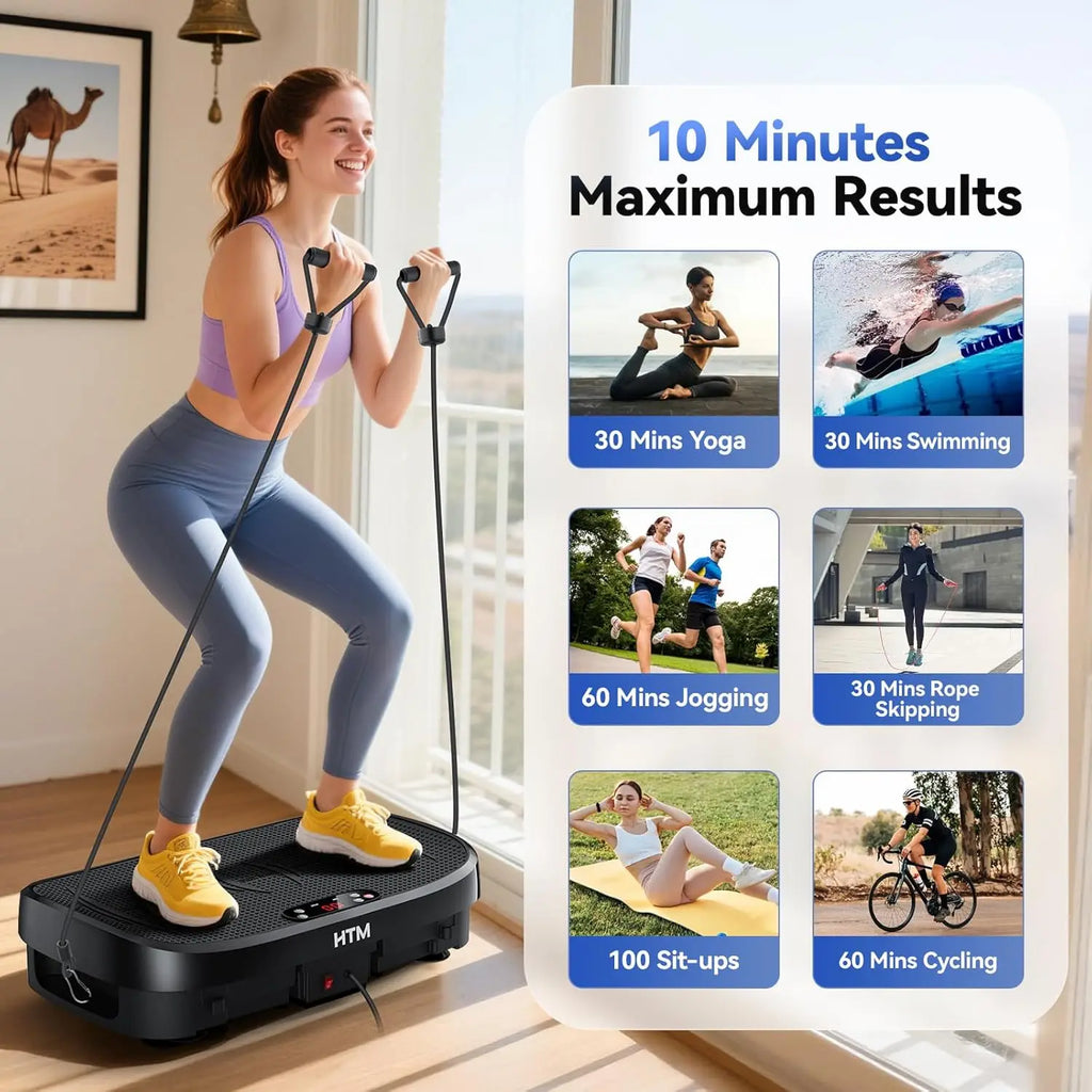 3-in-1 Ultra-Quiet Whole Body Vibration Plate