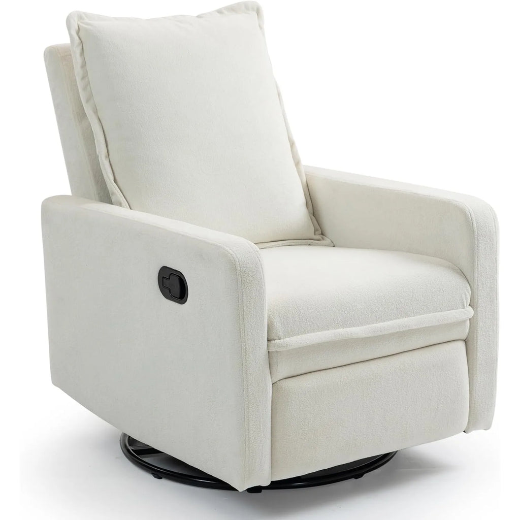360 Degree Swivel Rocking Glider Chair Manual Recliner High Backrest Comfy Modern Armchair