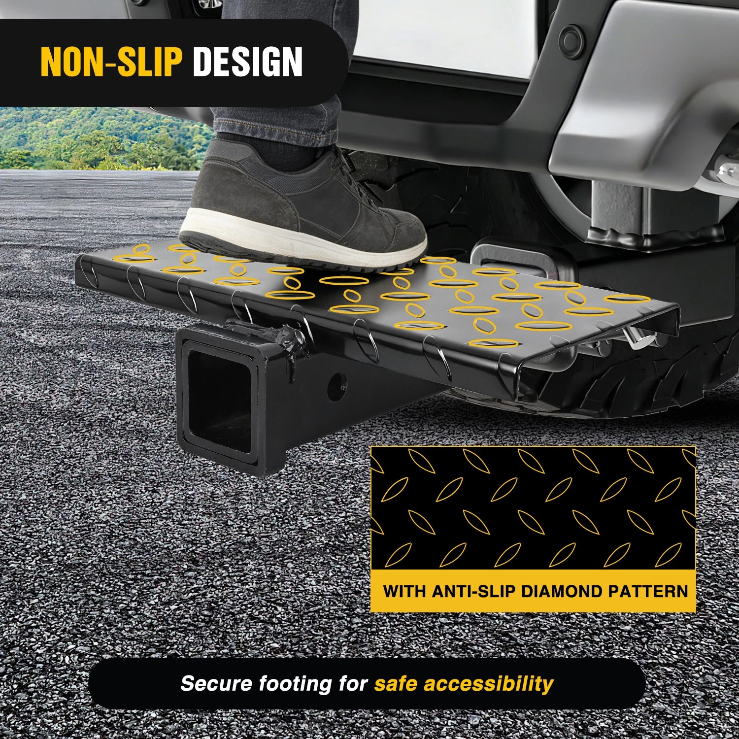 Nilight Heavy-Duty Hitch Extender with Anti-Slip Step
