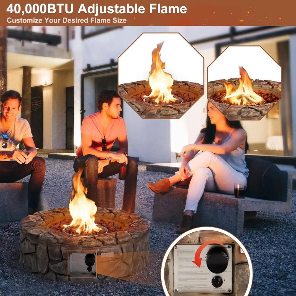 28 Inch Round Propane Gas Fire Pit