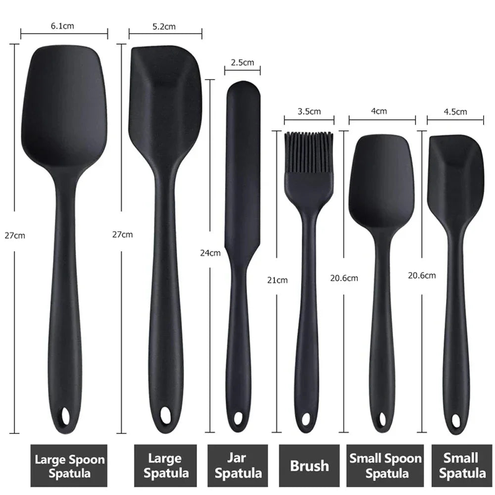 6 Pcs Food Grade Silicone Spatulas