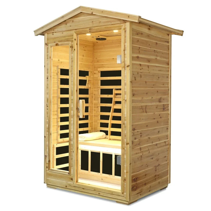 Outdoor Infrared Sauna for Two – Relaxing Private Cabin with Heating Panels
