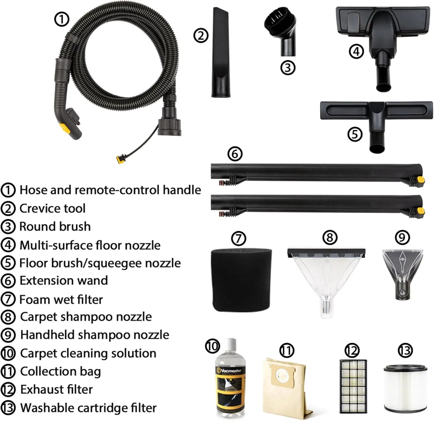6 Gallon Wet Dry Vacuum Cleaner with Shampoo Function