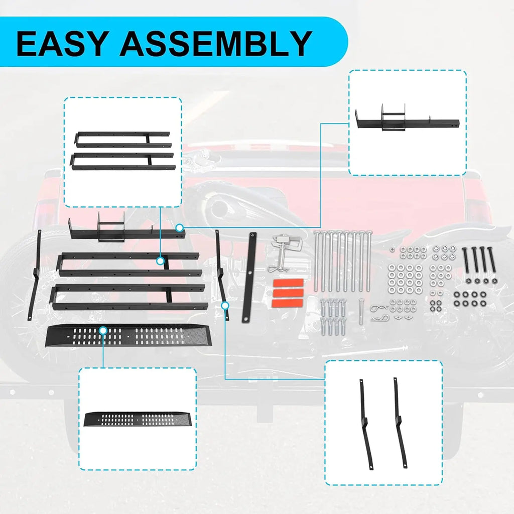 Heavy-Duty Hitch-Mount Motorcycle Carrier (600 lbs Capacity)