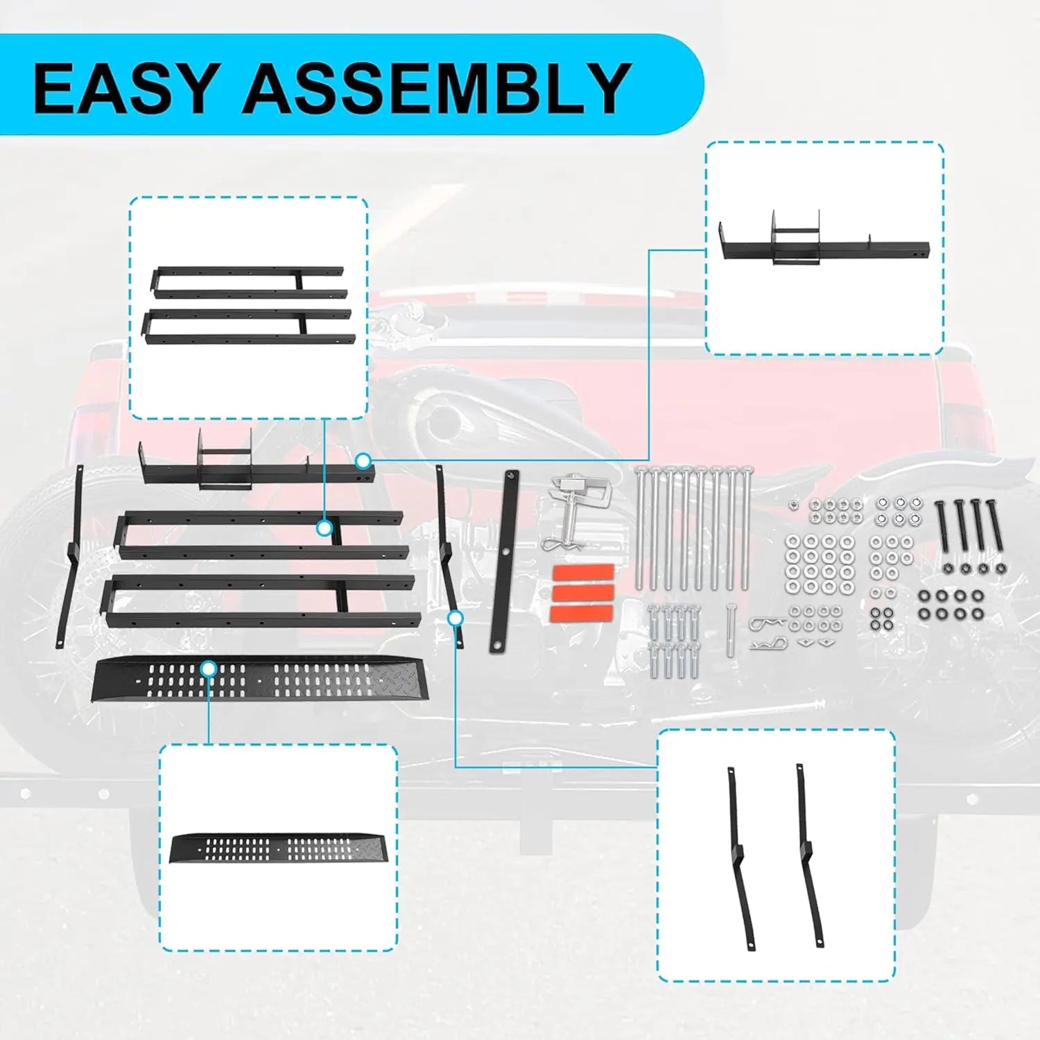 Heavy-Duty Hitch-Mount Motorcycle Carrier (600 lbs Capacity)