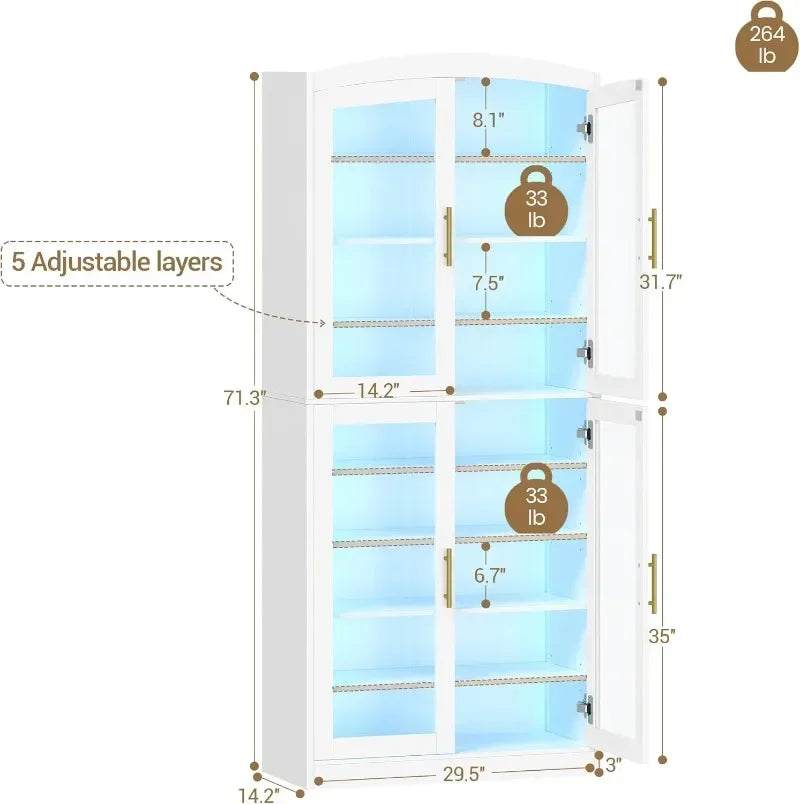 Hzuaneri 9-Tier Shoe Storage Cabinet with Glass Doors