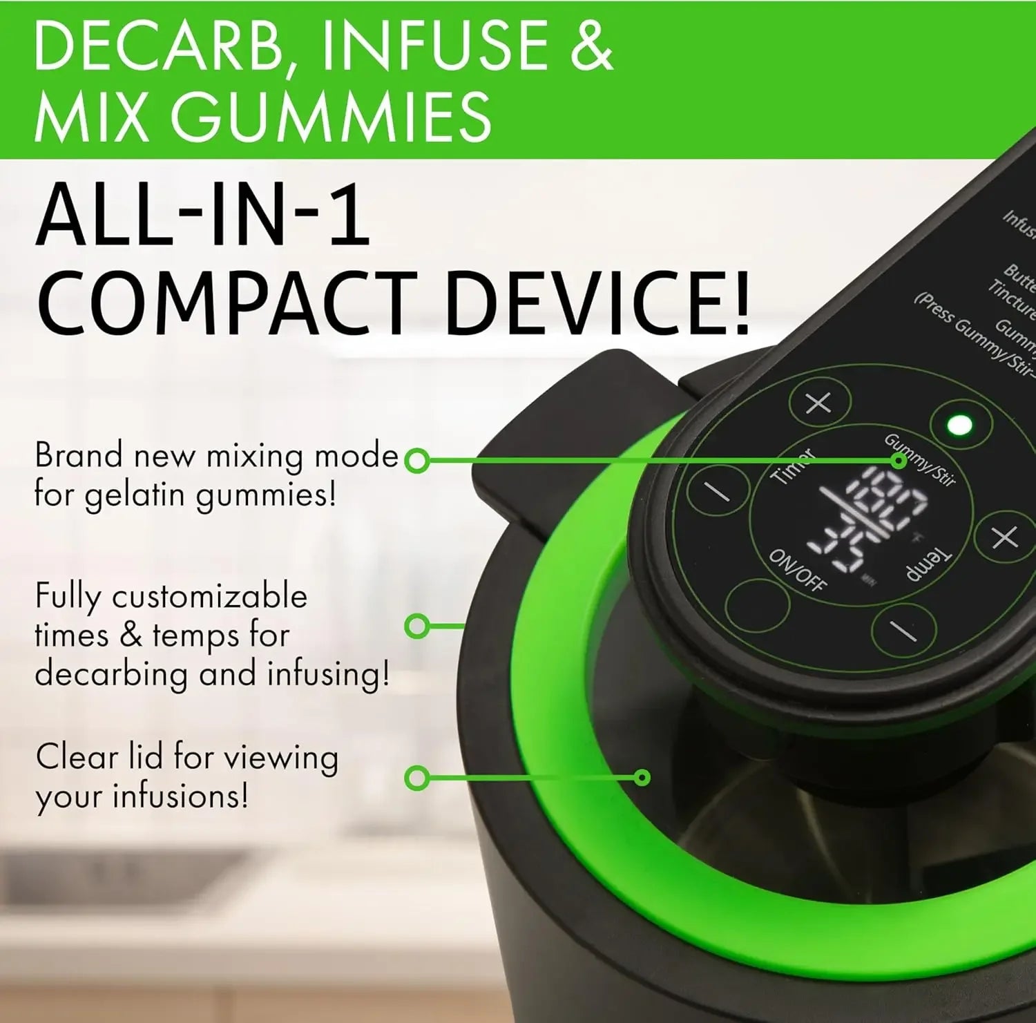 3-In-1 Magical Infuser Machine, Herb Decarboxylator & Gummy Maker