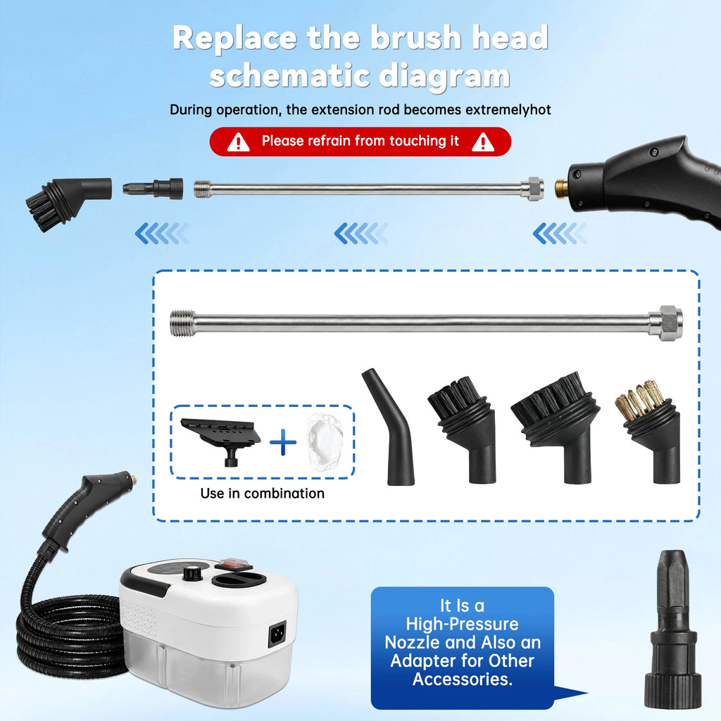2500W High-Temperature Handheld Steam Cleaner (110V)